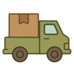 Ikon med lastbil med last på flaket